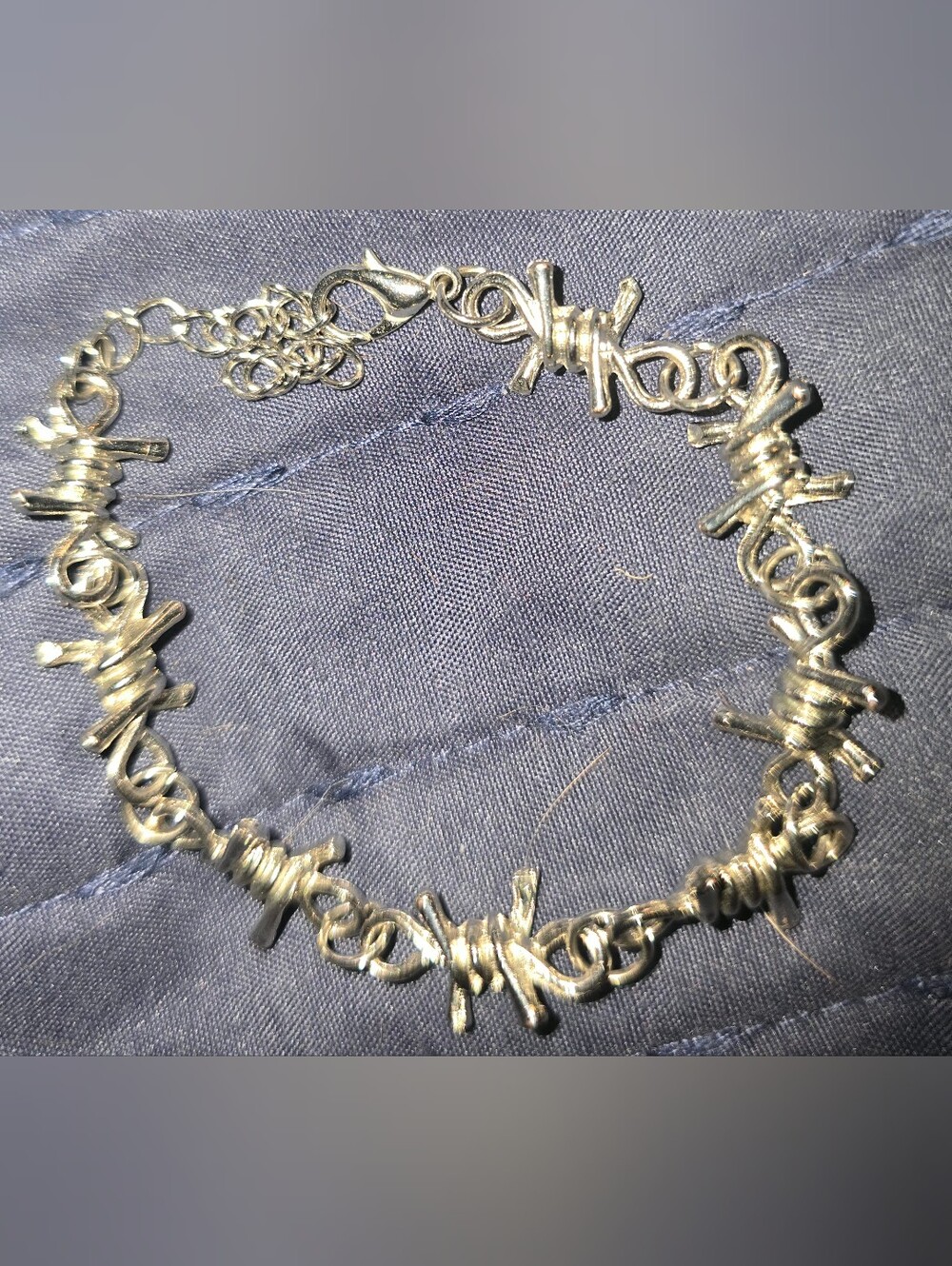 Silver Barbed Wire Link Bracelet